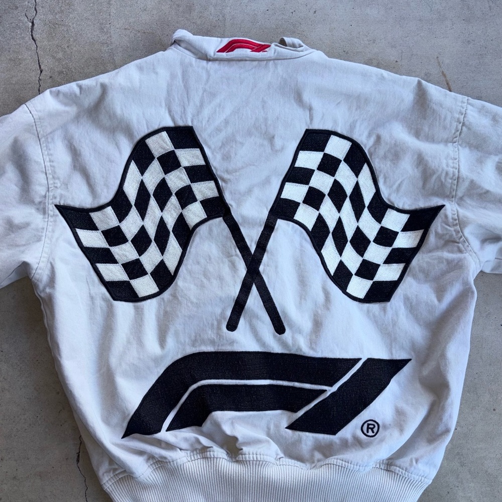 Formula Racing White Jacket with Patches